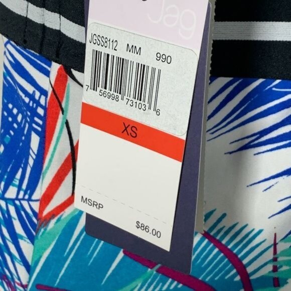 Jag Swim Tankini Top XS Tropical Floral Print Black Trim NWT - Picture 10 of 12